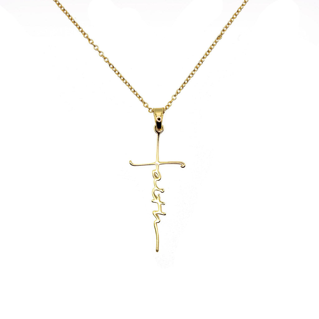 Faithful Cross Gold Necklace