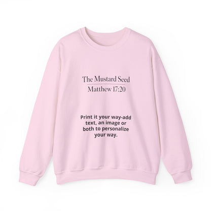 Blank customizable crewneck sweatshirt for personalization