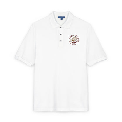 Embroidered Good Vibes Only polo, fabric detail