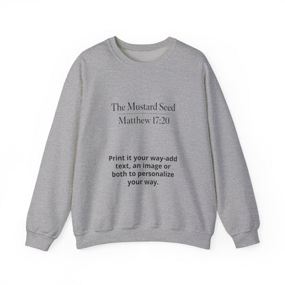 Customizable crewneck pullover, cozy fleece sweatshirt