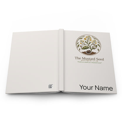 Personalized Mustard Seed hardcover journal, full view
