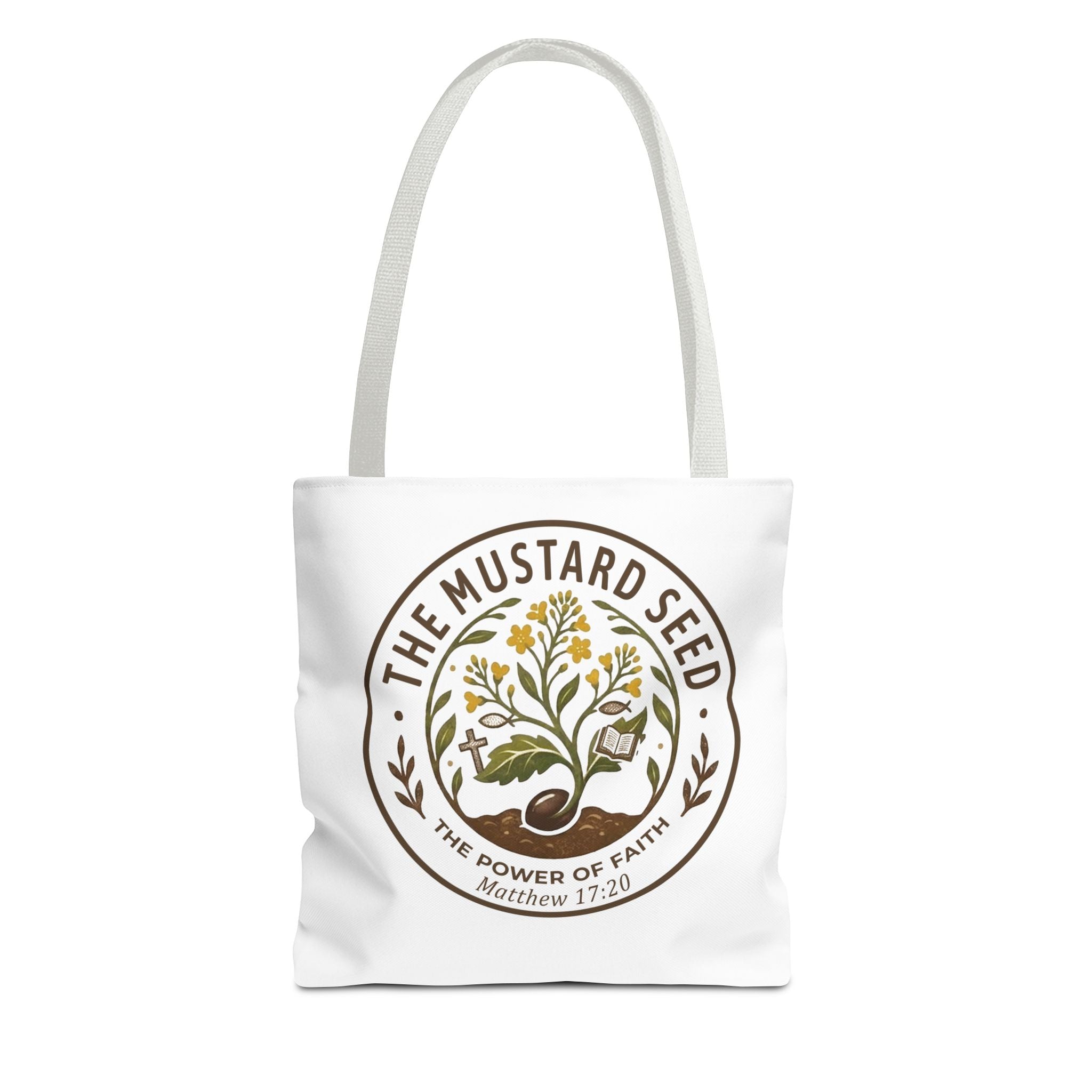 Mustard Seed Tote Bag – "The Power of Faith" Christian Canvas Tote