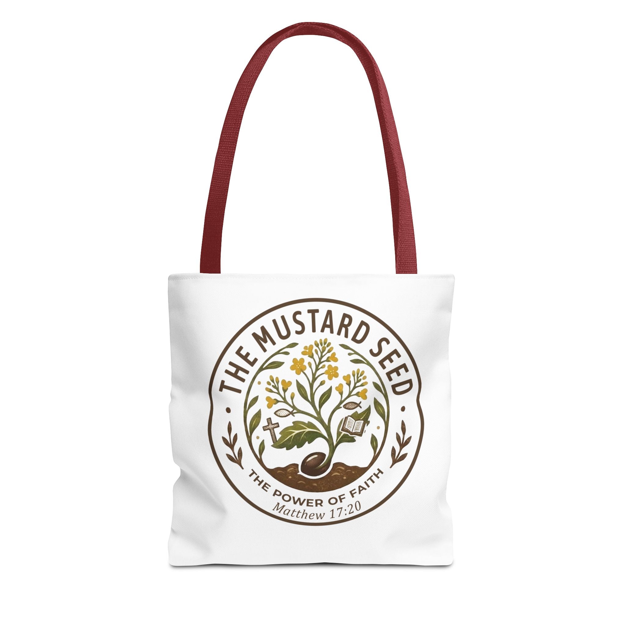 Mustard Seed Tote Bag – "The Power of Faith" Christian Canvas Tote