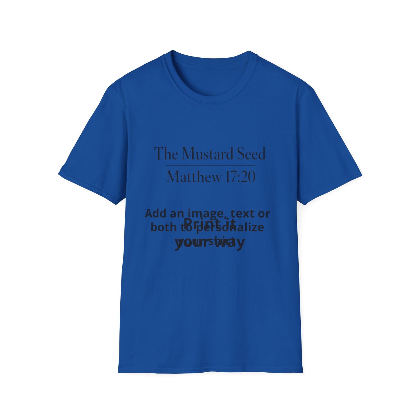 Custom text and image t-shirt, unisex fit