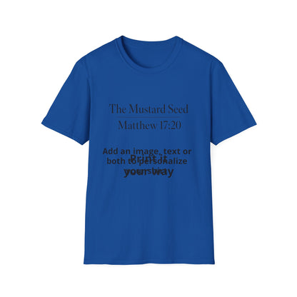 Custom text and image t-shirt, unisex fit