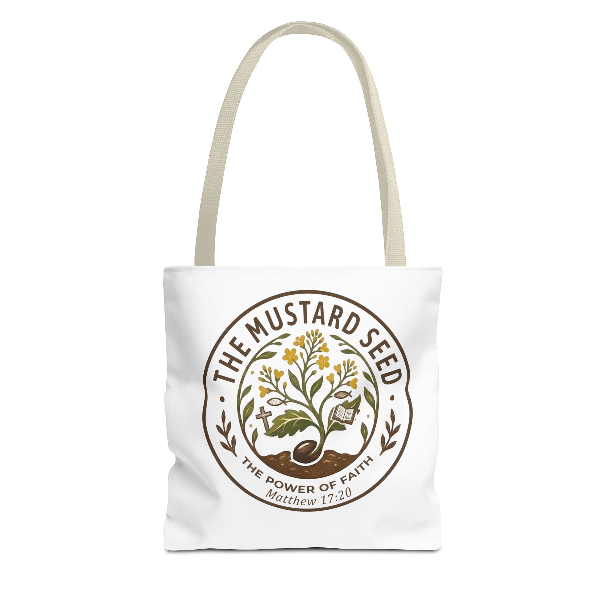 Mustard Seed Tote Bag – "The Power of Faith" Christian Canvas Tote