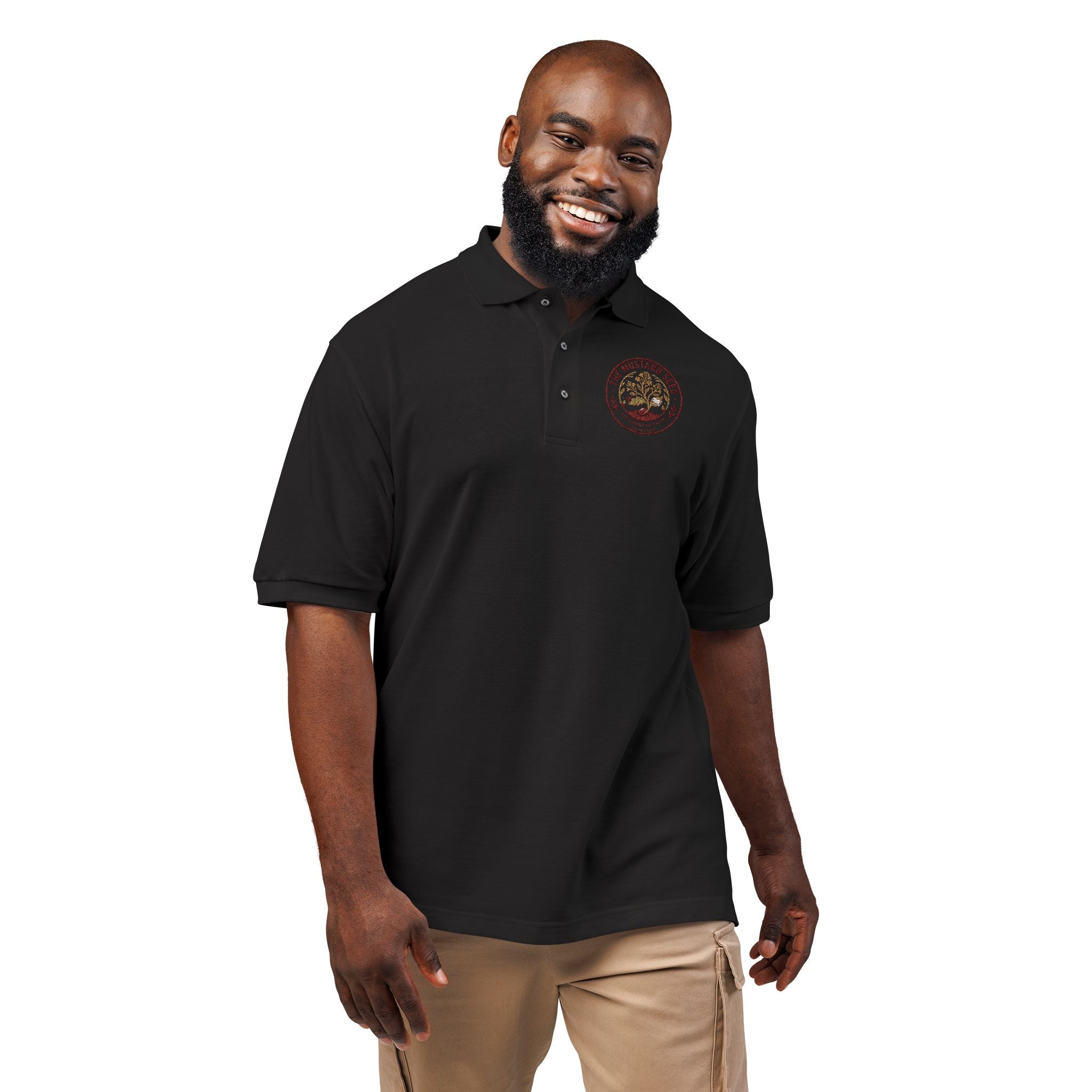Embroidered 'Good Vibes Only' Polo Shirt — Classic Casual Logo Polo