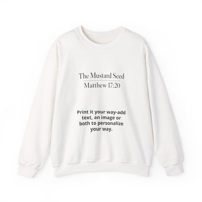 Personalized crewneck sweatshirt, blank customizable pullover
