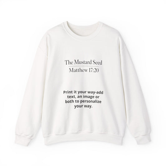 Personalized crewneck sweatshirt, blank customizable pullover