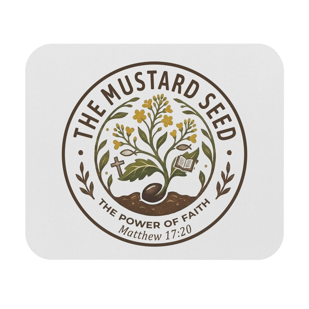 Mouse Pad — The Mustard Seed: Christian Faith Desk Mat (Matthew 17:20)