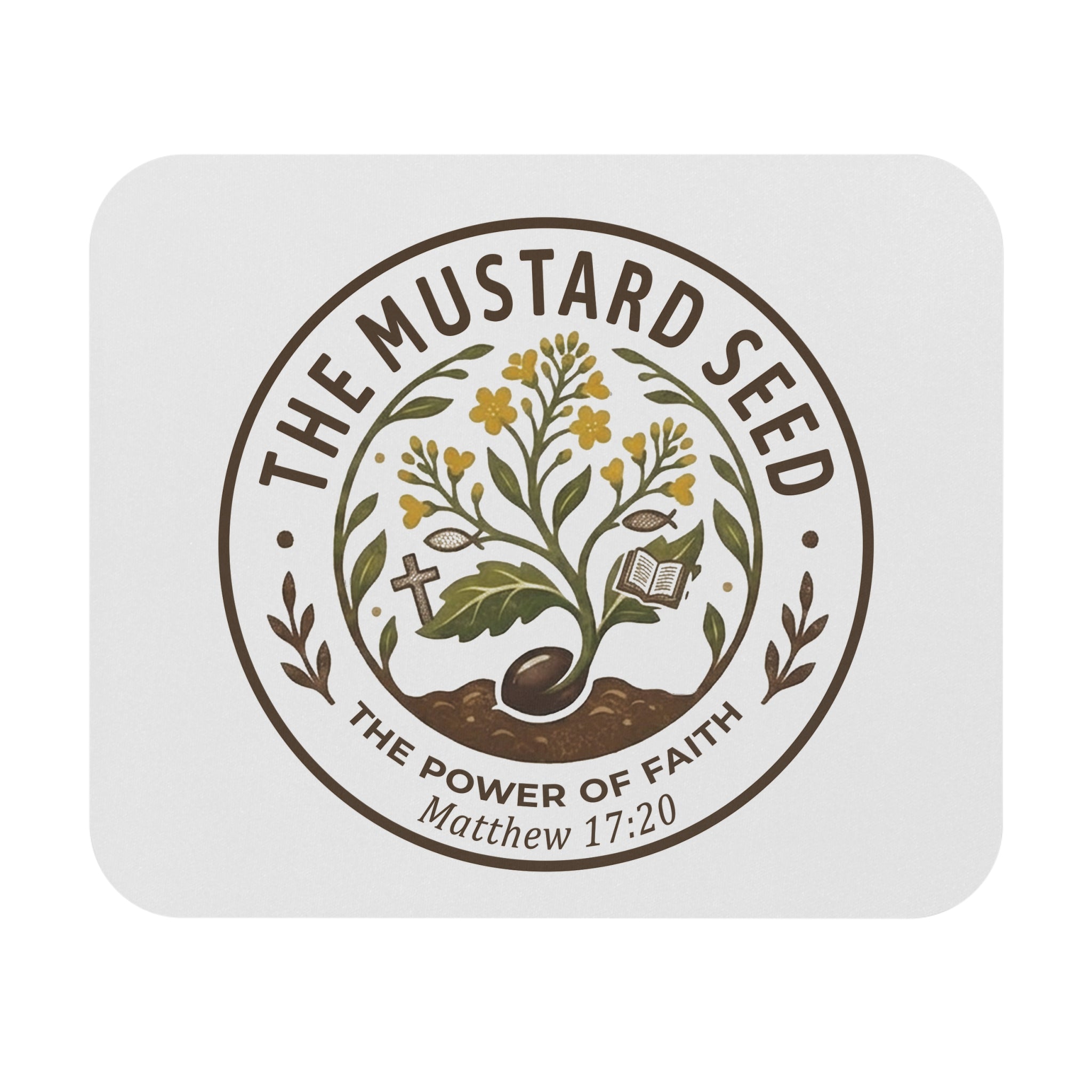 Mouse Pad — The Mustard Seed: Christian Faith Desk Mat (Matthew 17:20)