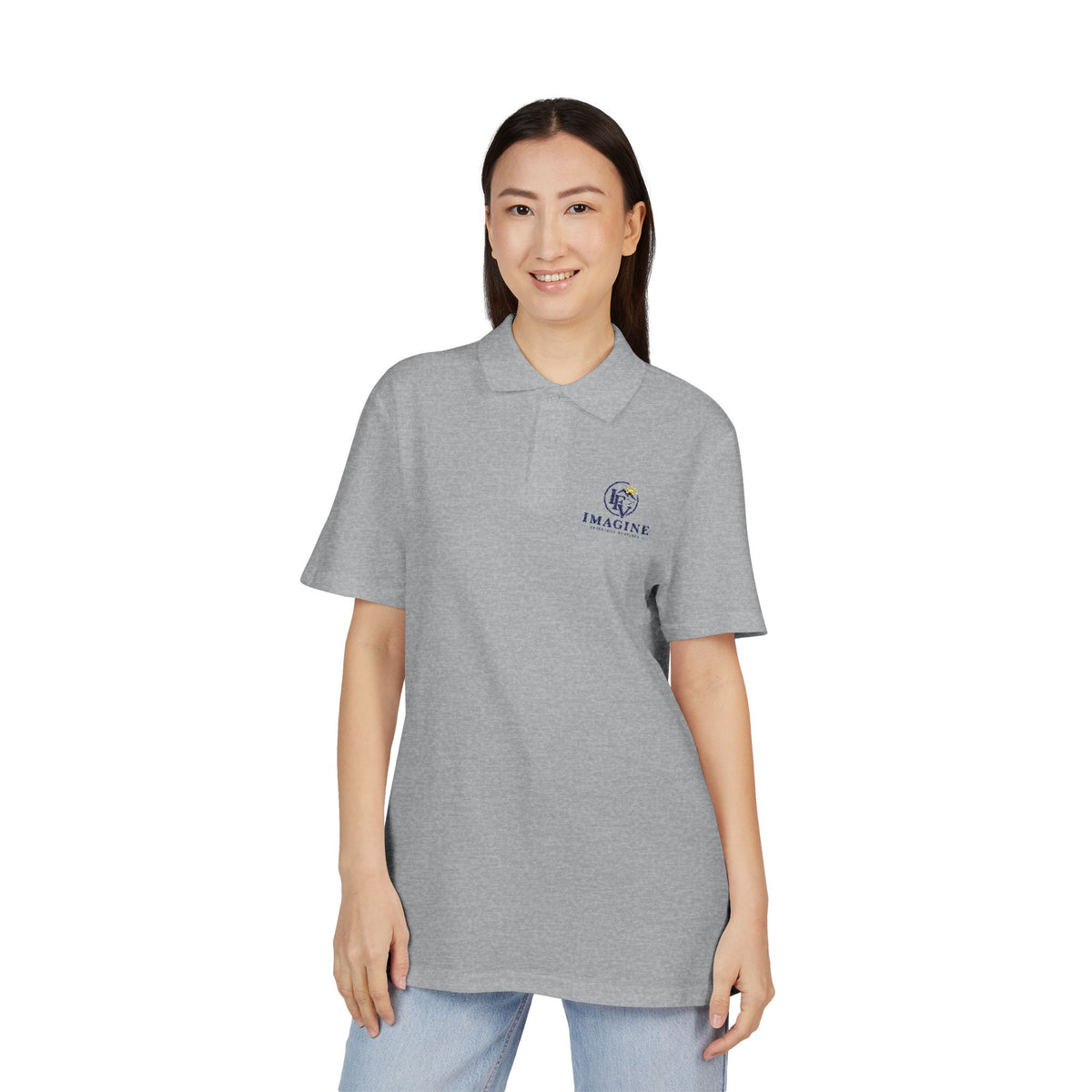 Imagine Embroidered Polo Shirt — Classic Corporate Logo Pique
