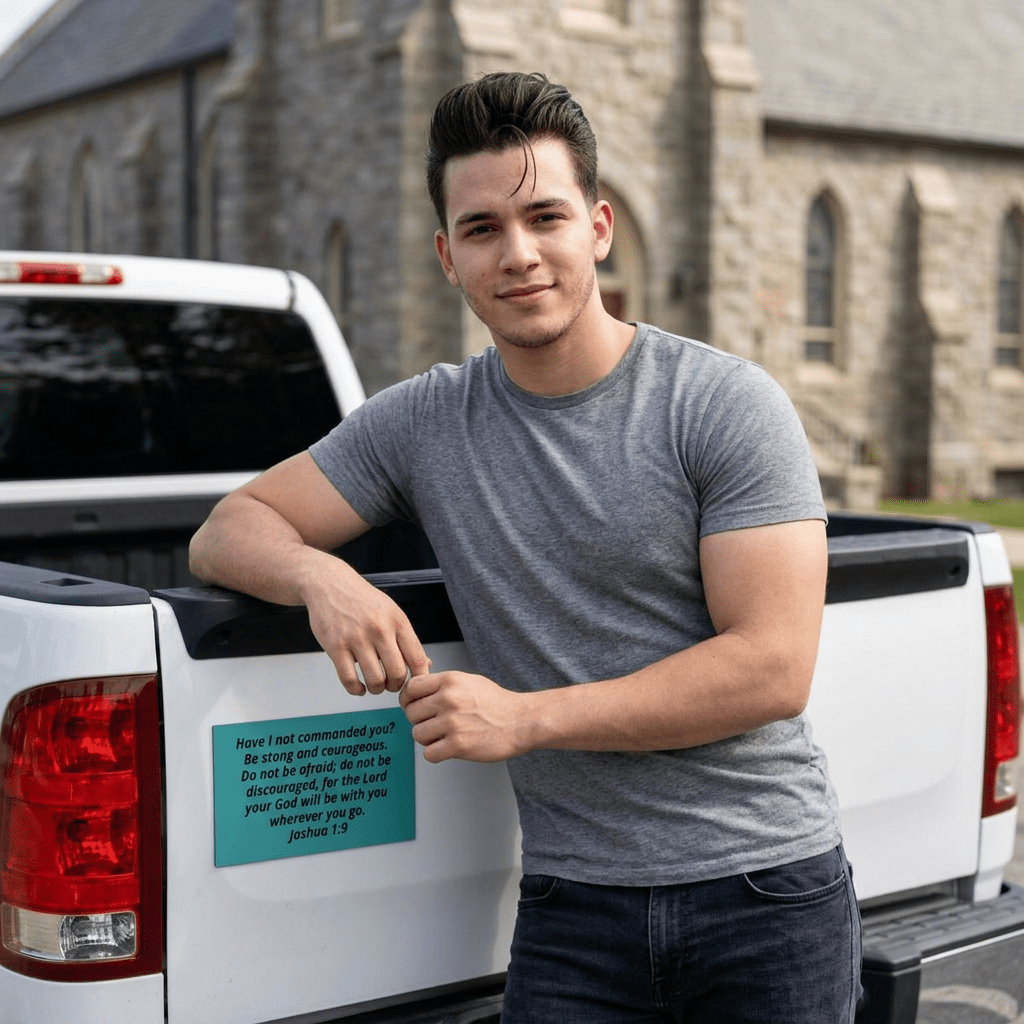 Personalized Car Magnet – Inspirational Bible Verse Magnetic Sign