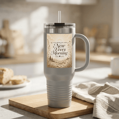 40oz Insulated Travel Tumbler with Handle — "New Every Morning" Inspirational Design - The Mustard Seed40oz Insulated Travel Tumbler with Handle — "New Every Morning" Inspirational DesignPrintifyThe Mustard Seed9460427508907101350540oz Insulated Travel Tumbler with Handle — "New Every Morning" Inspirational DesignMug