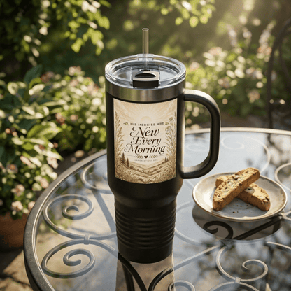 40oz Insulated Travel Tumbler with Handle — "New Every Morning" Inspirational Design - The Mustard Seed40oz Insulated Travel Tumbler with Handle — "New Every Morning" Inspirational DesignPrintifyThe Mustard Seed2627984796826771740640oz Insulated Travel Tumbler with Handle — "New Every Morning" Inspirational DesignMug