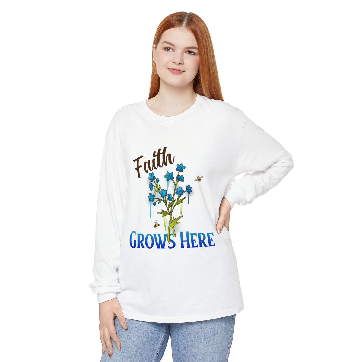 Faith Grows Here Long Sleeve Tee - The Mustard SeedFaith Grows Here Long Sleeve TeePrintifyThe Mustard Seed19180817778602514149Faith Grows Here Long Sleeve TeeLong-sleeve