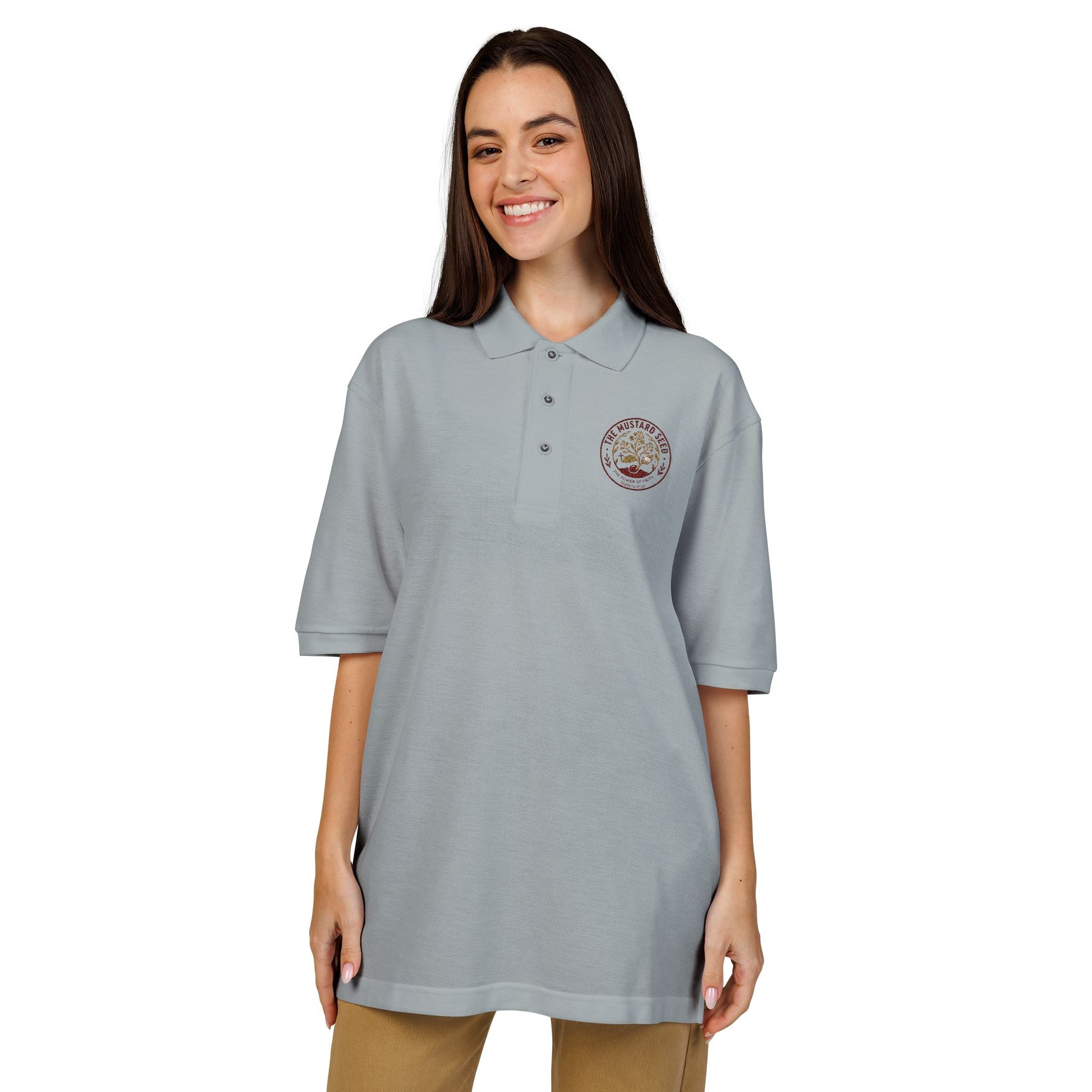 Good Vibes Only casual polo, side view
