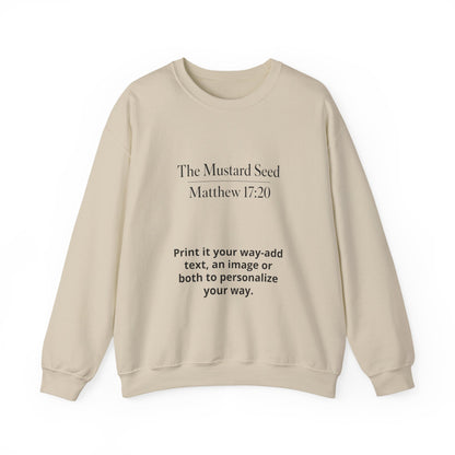Personalizable unisex crewneck sweatshirt, front view
