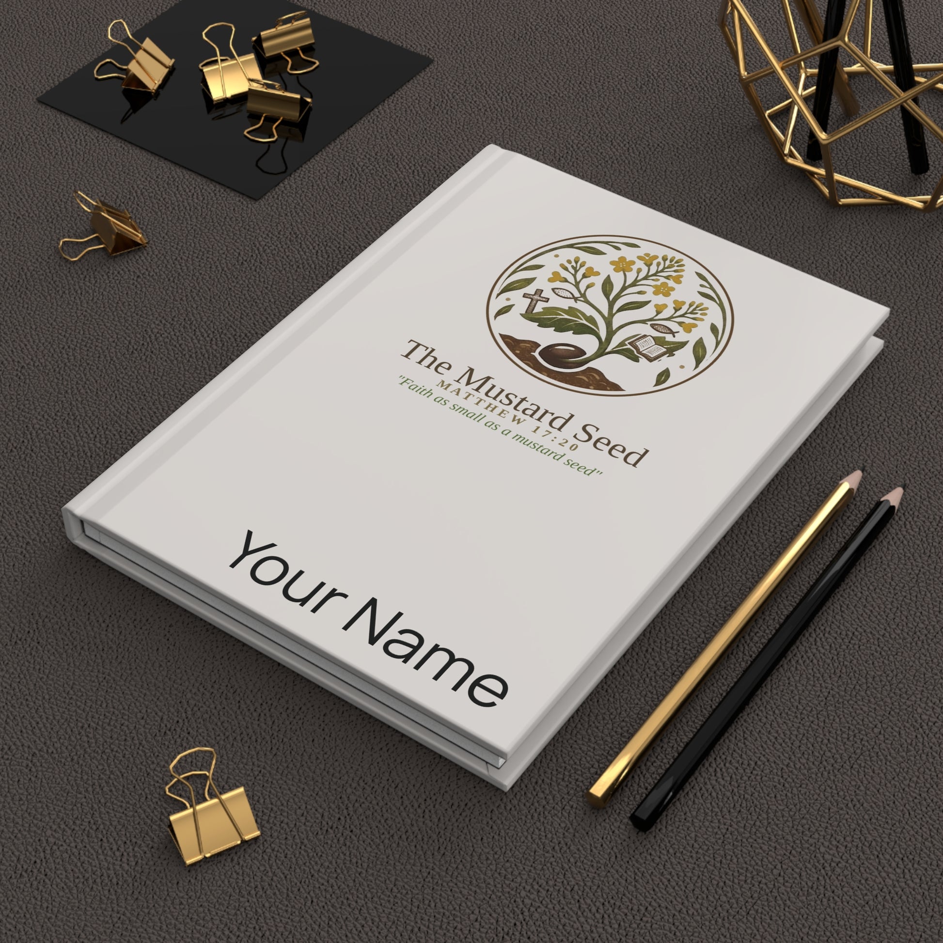 Mustard Seed Christian faith notebook, interior view