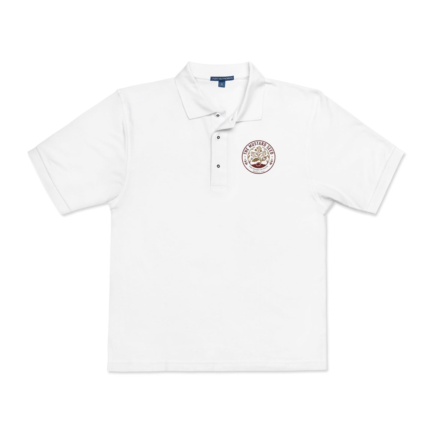 Good Vibes Only embroidered polo, collar detail