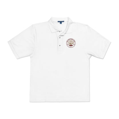 Good Vibes Only embroidered polo, collar detail