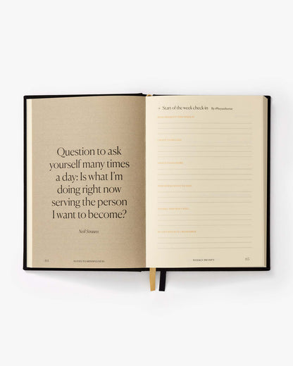Mindfulness reflection journal, guided layout
