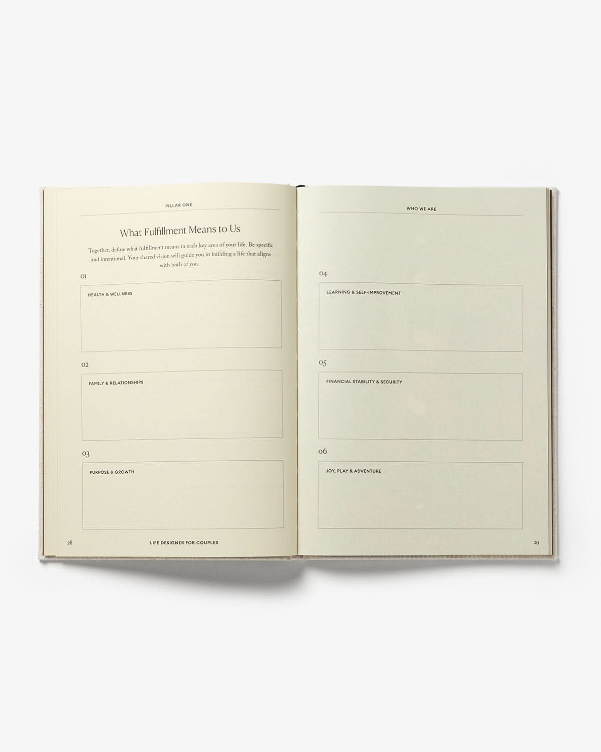 Life Designer Journal, couples planning pages