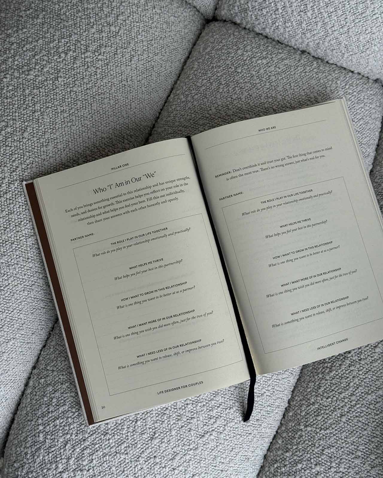 Couples goal journal, interior detail