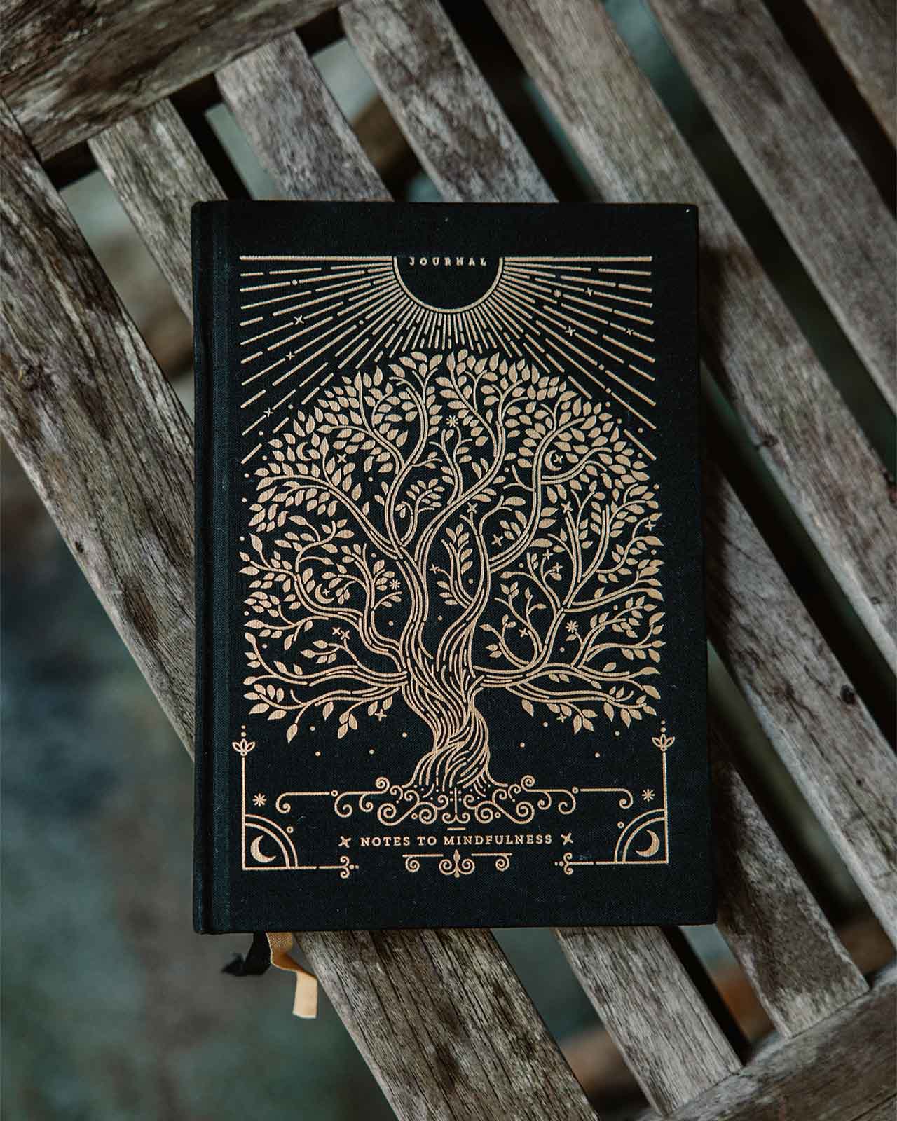 Notes to Mindfulness Journal in stone black, cover view