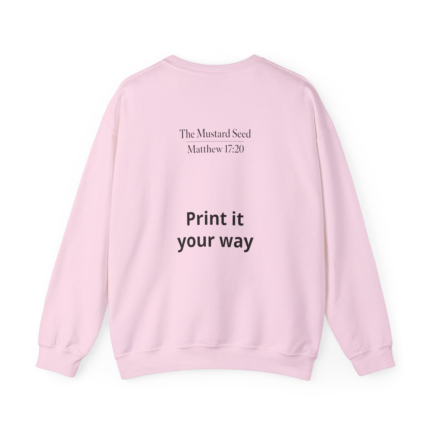 Customizable crewneck pullover for text and image printing