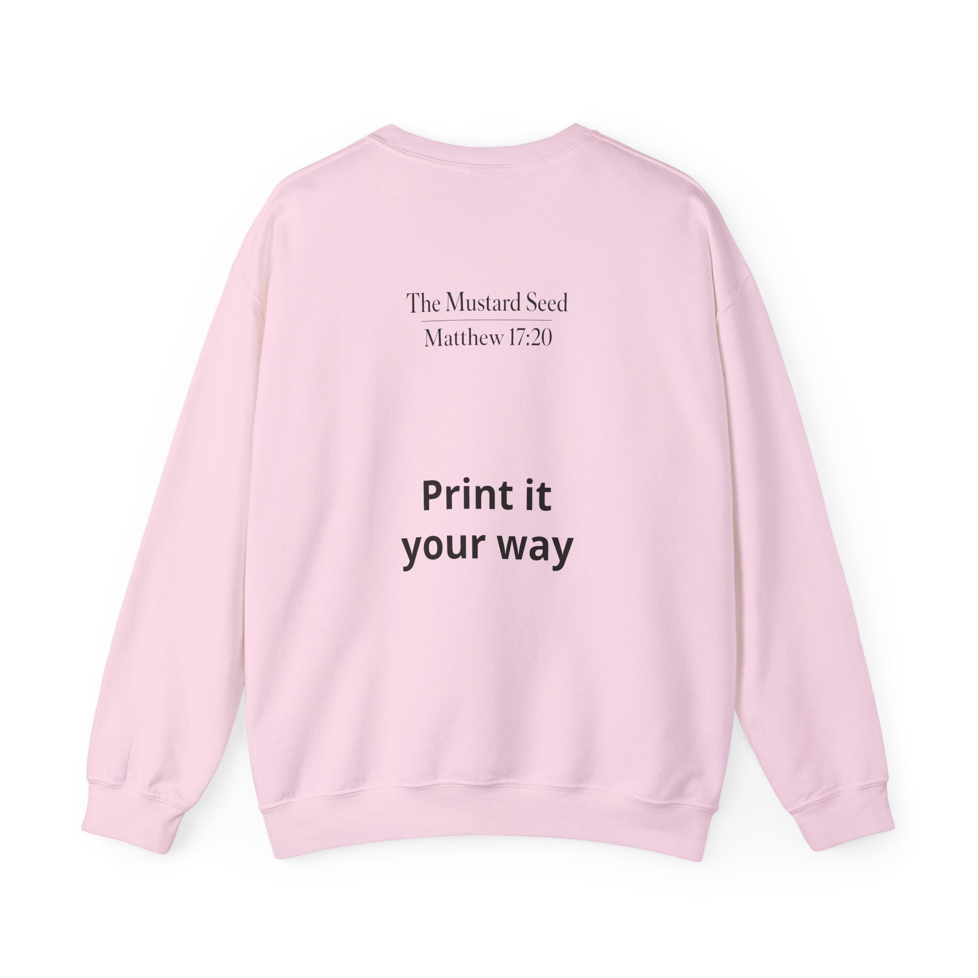 Customizable crewneck pullover for text and image printing