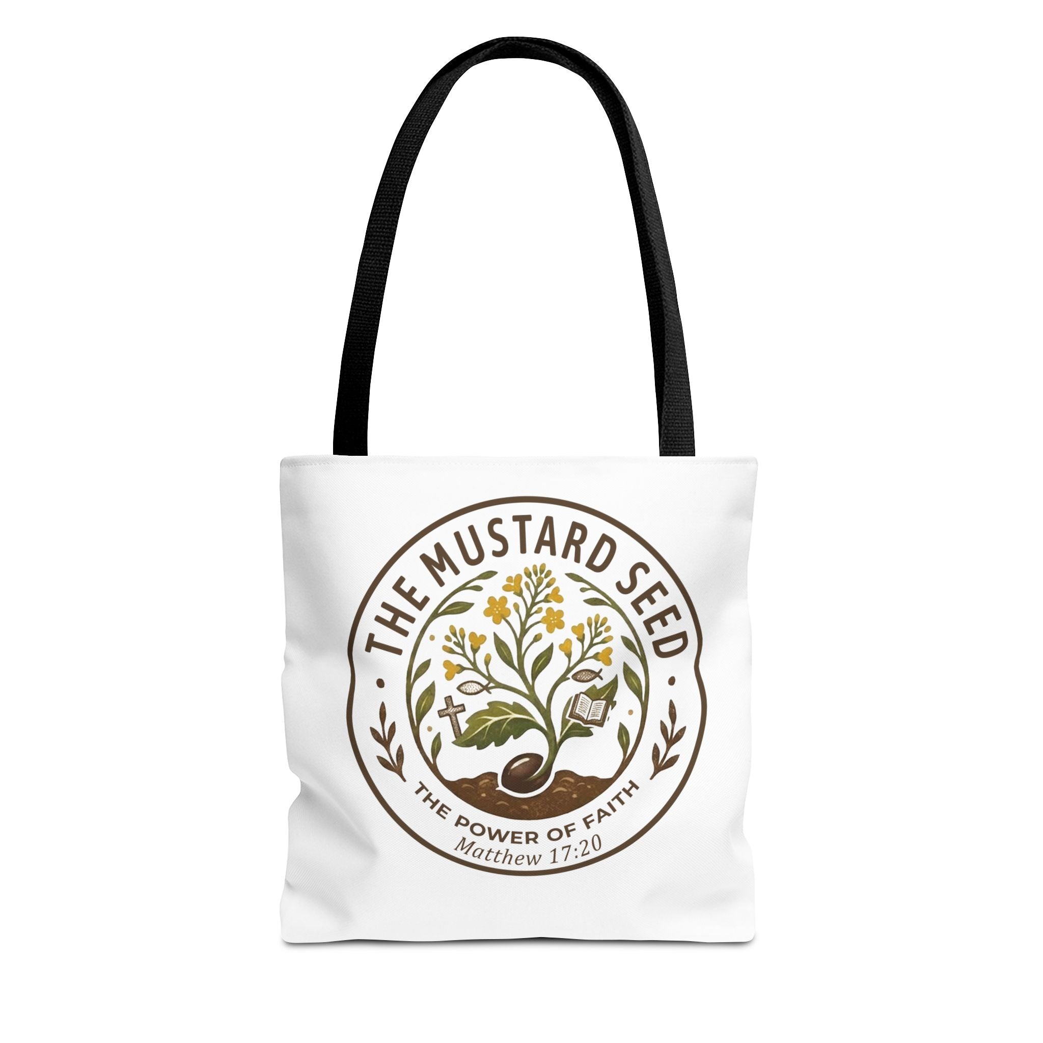 Mustard Seed Tote Bag – "The Power of Faith" Christian Canvas Tote