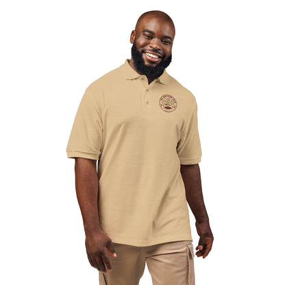 Good Vibes Only logo polo shirt, back view