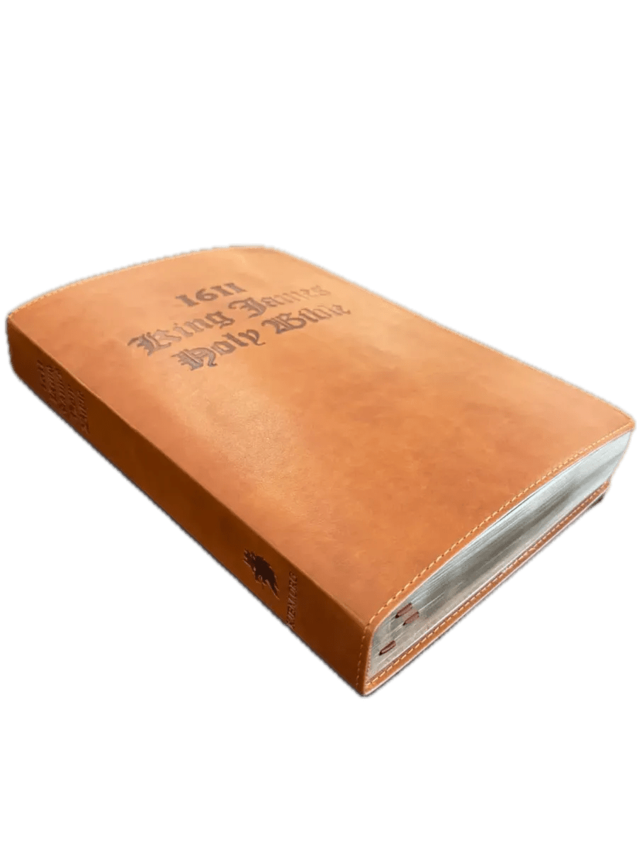Tan 1611 KJV Bible, back cover