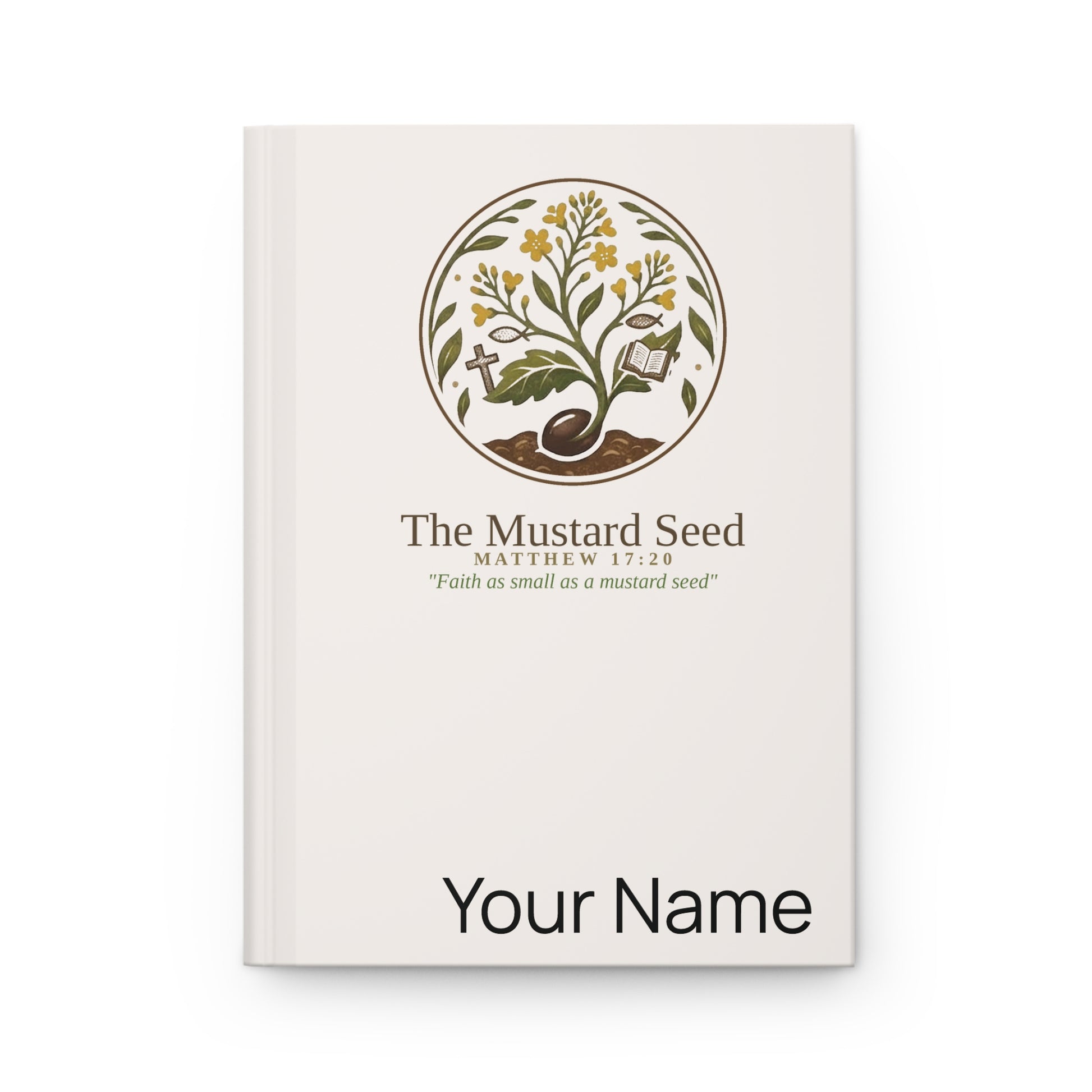 Personalized Mustard Seed hardcover Christian faith journal