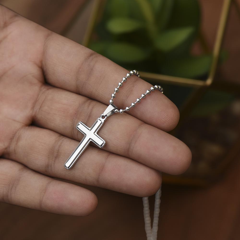 To My Son: With  God, All Things Are Possible – Cross Necklace