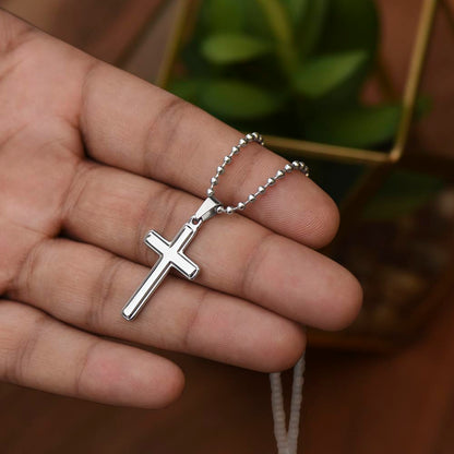 To My Son: With  God, All Things Are Possible – Cross Necklace