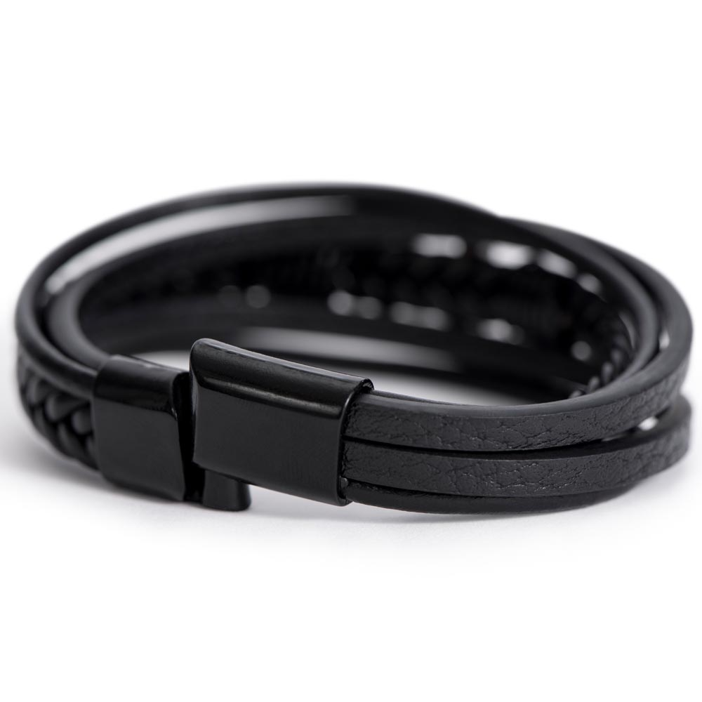 Walk by Faith – Men's Leather Cross Bracelet and Christian Gift