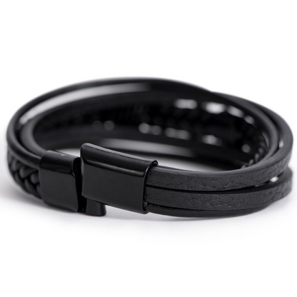 Walk by Faith – Men's Leather Cross Bracelet and Christian Gift