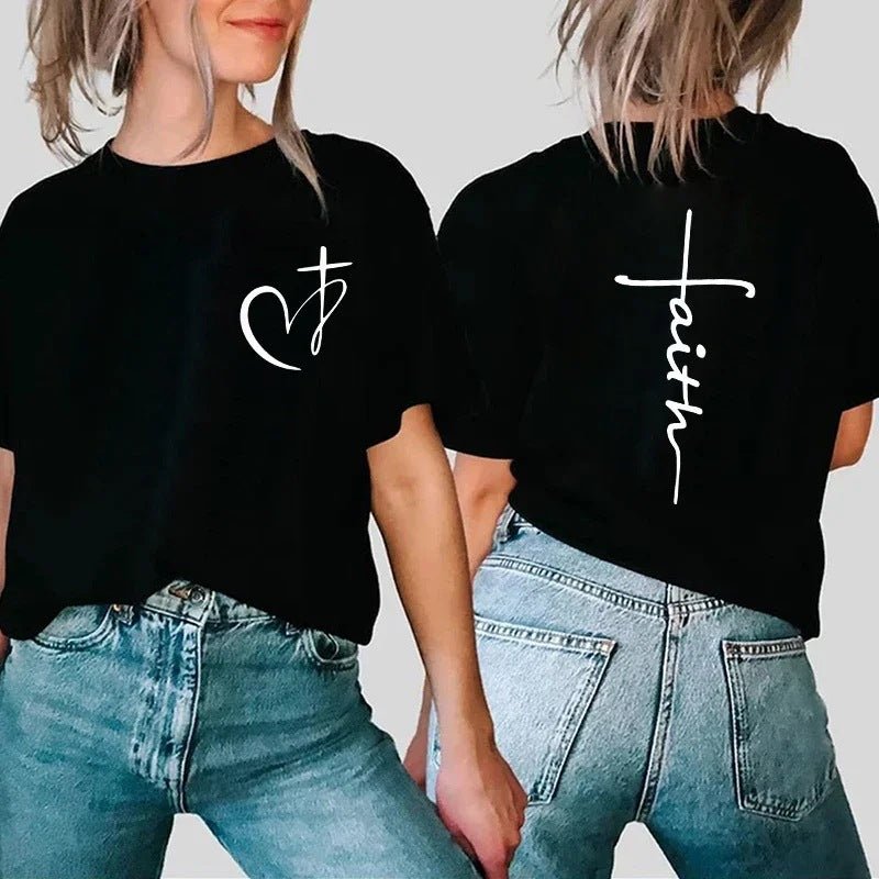 Women's Heart & Cross Graphic Tee — Faith-Inspired Cotton T-Shirt - The Mustard SeedWomen's Heart & Cross Graphic Tee — Faith-Inspired Cotton T-ShirtTeem DropThe Mustard SeedSU00349975-Black H14056-SWomen's Heart & Cross Graphic Tee — Faith-Inspired Cotton T-ShirtClothing