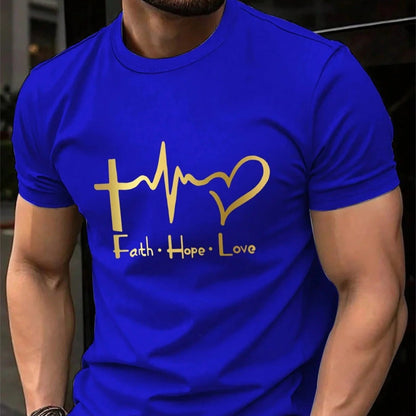 Beige Faith Hope Love printed tee, detail view