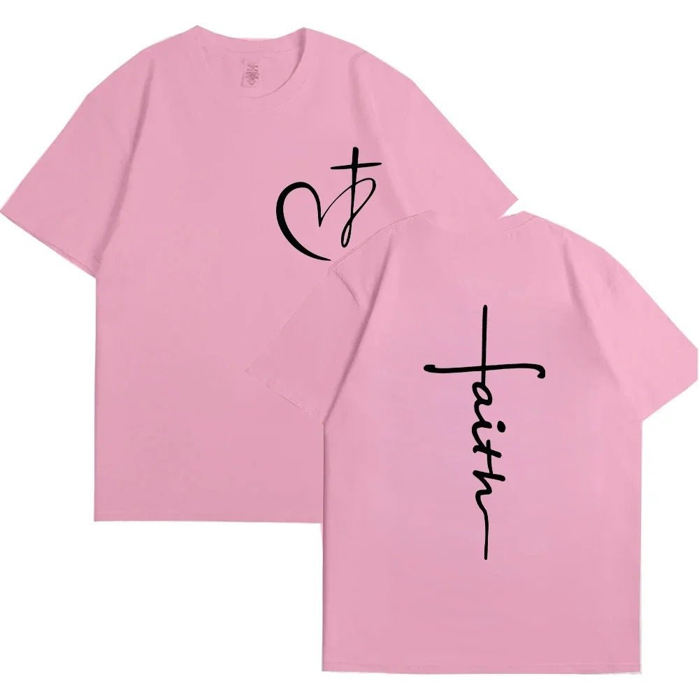 Women's Heart & Cross Graphic Tee — Faith-Inspired Cotton T-Shirt - The Mustard SeedWomen's Heart & Cross Graphic Tee — Faith-Inspired Cotton T-ShirtTeem DropThe Mustard SeedSU00349975-Pink-XXXLWomen's Heart & Cross Graphic Tee — Faith-Inspired Cotton T-ShirtClothing
