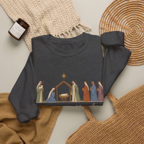 11037888900317869362_2048.jpeg Unto Us a Child Is Born Nativity Christian Christmas Sweatshirt