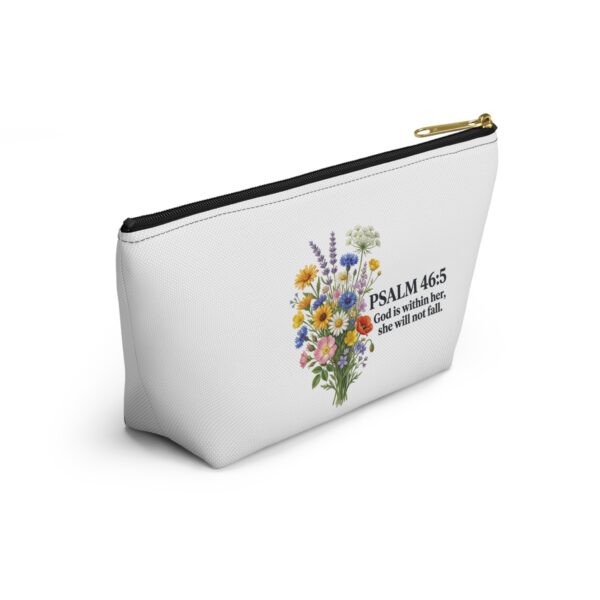 Floral Faith Accessory Pouch — T-Bottom Zipper Bag