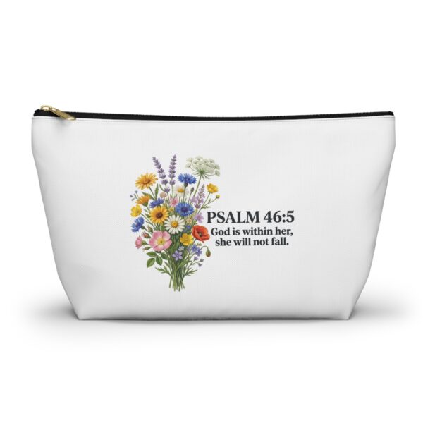 Floral Faith Accessory Pouch — T-Bottom Zipper Bag