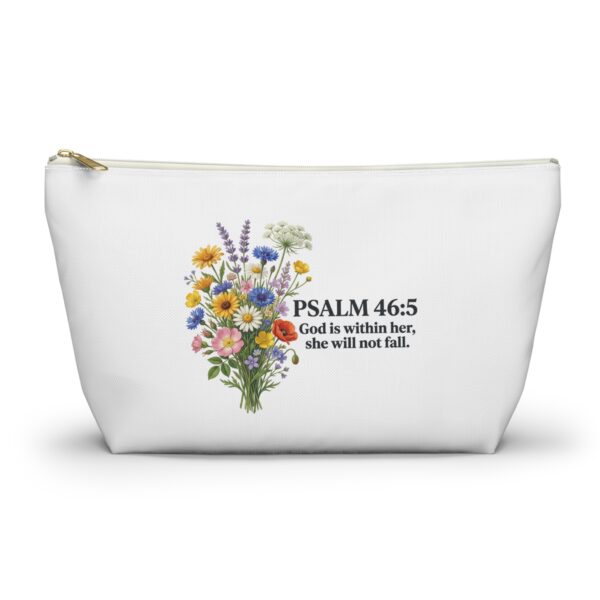 Floral Faith Accessory Pouch — T-Bottom Zipper Bag