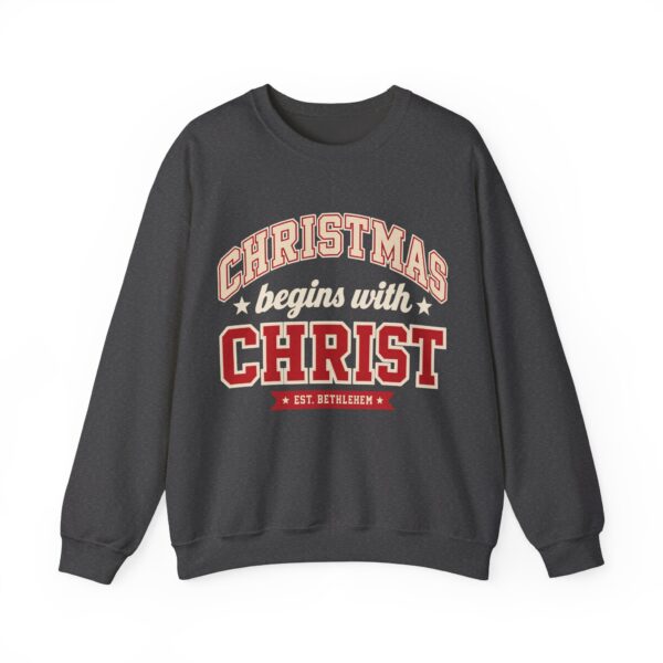 16837207062082731543_2048.jpeg Christmas Begins with Christ Vintage Varsity Christian Sweatshirt