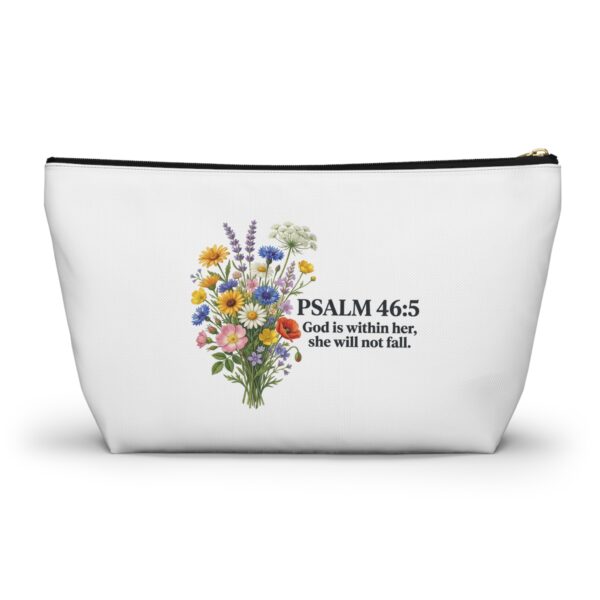 Floral Faith Accessory Pouch — T-Bottom Zipper Bag