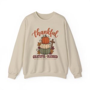Thankful Grateful Blessed Thanksgiving Crewneck Sweatshirt