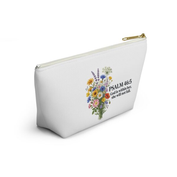 Floral Faith Accessory Pouch — T-Bottom Zipper Bag